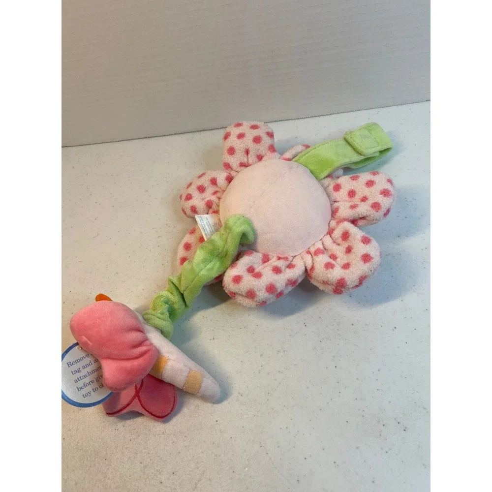 Carters BabySoft Basics Pink Flower Butterfly Musical Pull Toy Plush 2003 Read